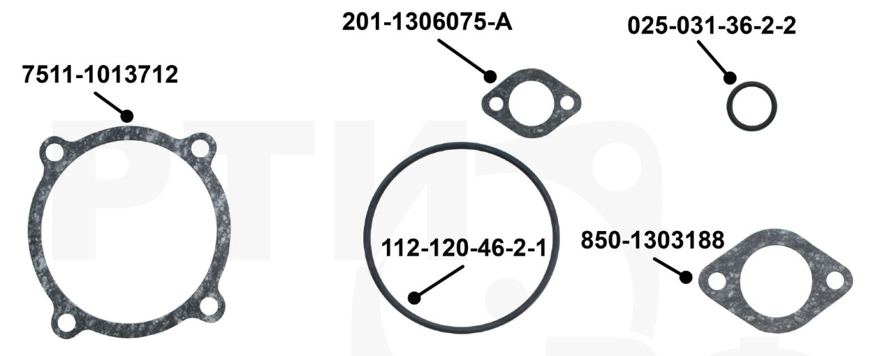 7511-1013001-12У Ремкомплект теплообменника (трубчатый) 7511-1013600 (кольца резиновые), КАМРТИ