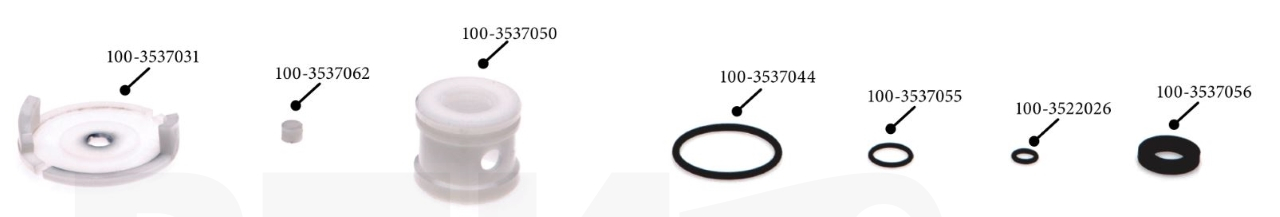 100-3537000-10У Ремкомплект крана тормозного (ручник) (7 наим./9 шт.) РТИ + пластмасса, КАМРТИ