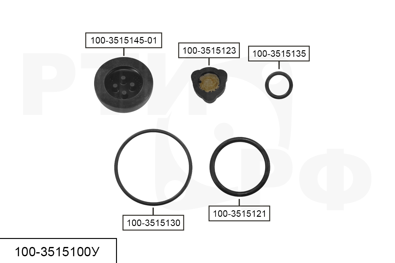 100-3515100У Ремкомплект клапана 2 защиты (5 наим./10 шт.), КАМРТИ